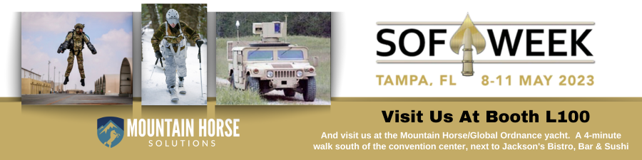 Mountain Horse Solutions Booth L100 at SOF Week Tampa FL May 2023